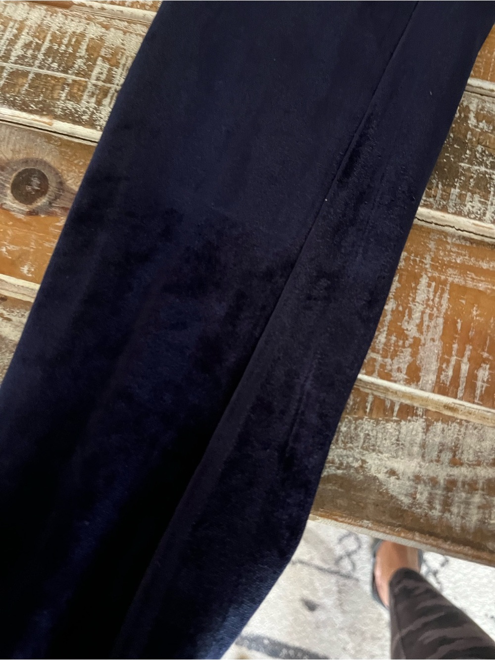 SPANX Womens Velvet Flared Leggings in Navy Blue - Picture 2 of 3